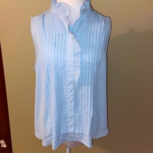 Ann Taylor Sleeveless Blouse Ruffled/Pleated